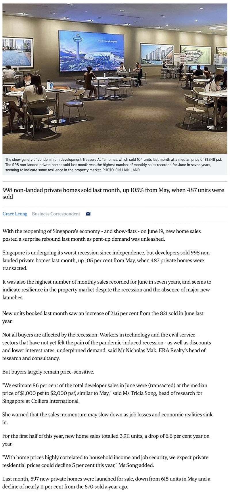 Sanctuary@Newton - New private home sales post surprise rebound -1